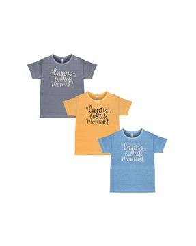 pack of 3 typography print t-shirts