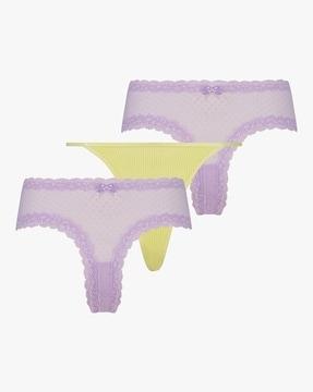 pack of 3 v-shape mesh brazilian panties