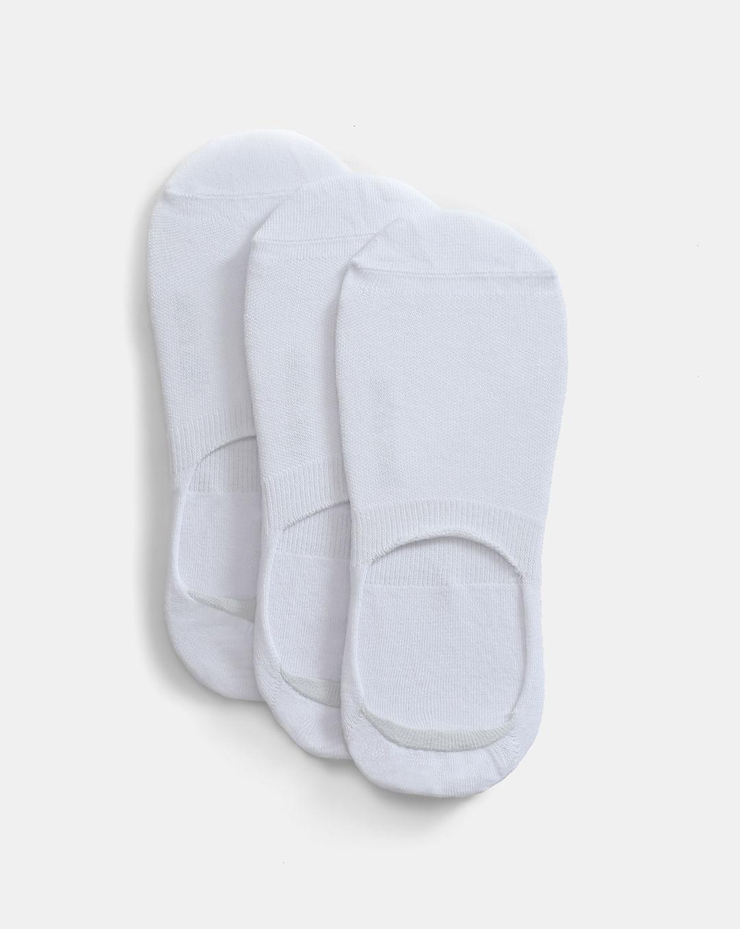 pack of 3 white no-show socks