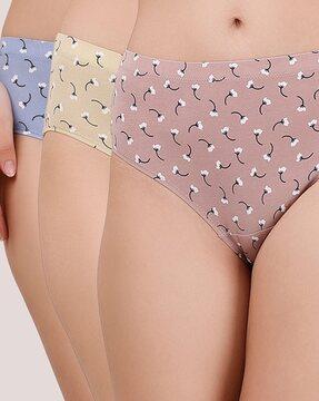 pack of 3 women floral print briefs