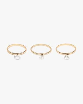 pack of 3 women gold-plated rings