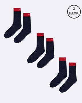 pack of 3 women polka-dot high socks