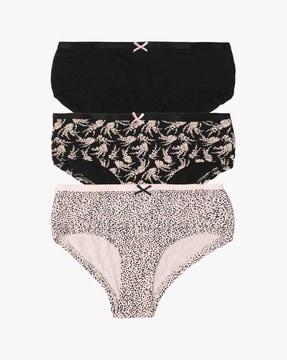 pack of 3 women printed cotton hipster panties