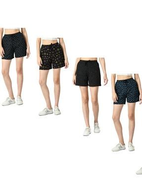 pack of 3 women printed shorts with elasticated waist