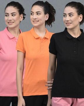 pack of 3 women regular fit polo t-shirts