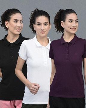 pack of 3 women regular fit polo t-shirts