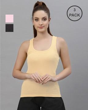 pack of 3 women scoop-neck camisoles