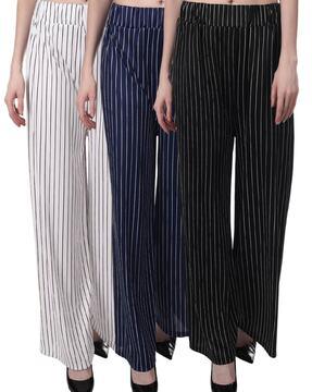 pack of 3 women striped palazzos