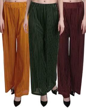 pack of 3 women striped palazzos