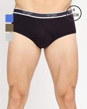 pack of 4 briefs with elasticated waist