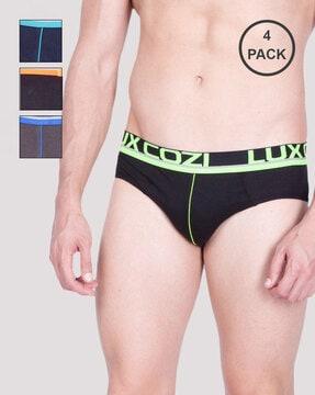 pack of 4 briefs with elasticated waistband