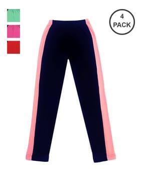 pack of 4 colourblock cotton leggings