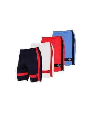 pack of 4 flat-front shorts with contrast taping