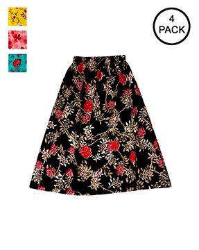 pack of 4 floral print a-line skirts