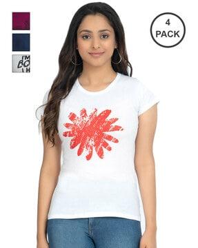 pack of 4 floral print t-shirts