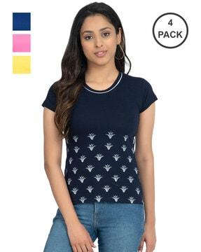 pack of 4 floral print t-shirts