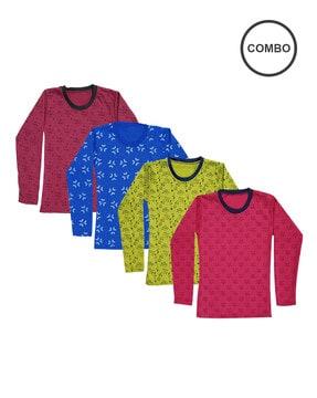 pack of 4 floral print t-shirts