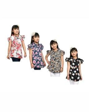 pack of 4 floral print tunic
