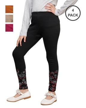 pack of 4 floral printed leggings