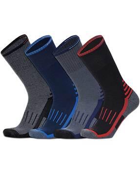 pack of 4 geometric pattern mid-calf length socks