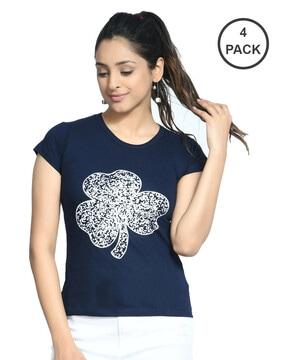 pack of 4 graphic print crew-neck t-shirts