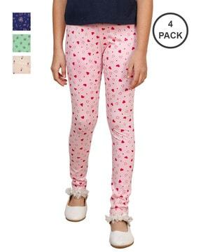 pack of 4 graphic print leggings