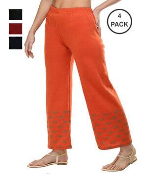 pack of 4 graphic print palazzos