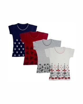 pack of 4 graphic print round- neck t-shirt