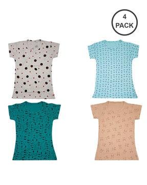 pack of 4 graphic print round-neck t-shirts