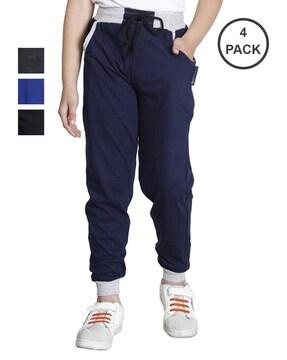 pack of 4 high-rise joggers with elasticated drawstring waist