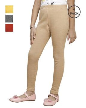 pack of 4 leggings with elasticated waist