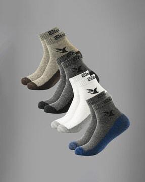 pack of 4 men colourblock ankle-length socks