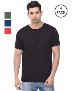 pack of 4 men regular fit round-neck t-shirt