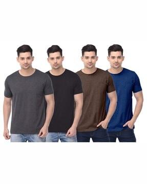 pack of 4 men regular fit round-neck t-shirts