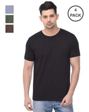 pack of 4 men regular fit round-neck t-shirts