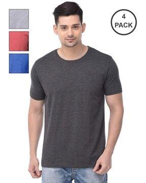 pack of 4 men regular fit round-neck t-shirts