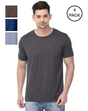 pack of 4 men regular fit round-neck t-shirts