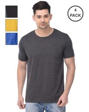 pack of 4 men regular fit round-neck t-shirts