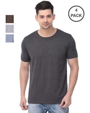 pack of 4 men regular fit round-neck t-shirts