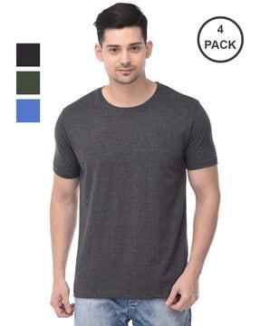 pack of 4 men regular fit round-neck t-shirts