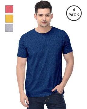 pack of 4 men regular fit round-neck t-shirts