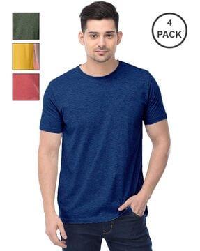 pack of 4 men regular fit round-neck t-shirts