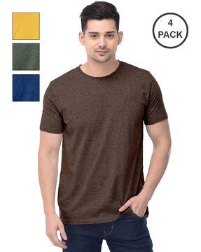 pack of 4 men regular fit round-neck t-shirts