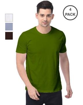 pack of 4 men regular fit round-neck t-shirts