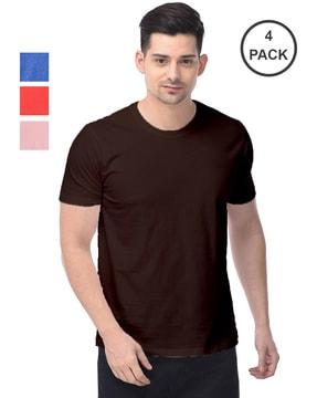 pack of 4 men regular fit round-neck t-shirts