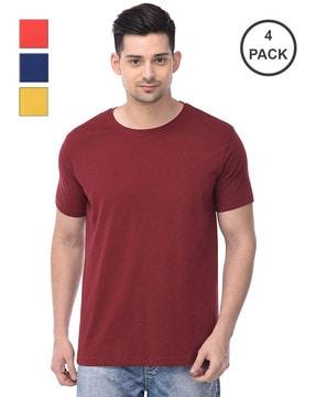 pack of 4 men regular fit round-neck t-shirts