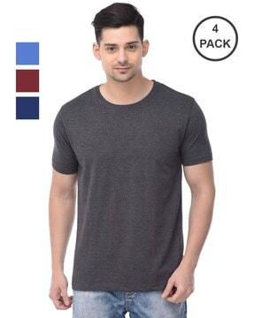 pack of 4 men regular fit round-neck t-shirts