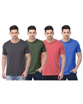 pack of 4 men regular fit t-shirt with round neck