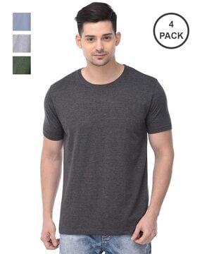 pack of 4 men regular fit t-shirt with round neck