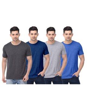 pack of 4 men regular fit t-shirt with round neck